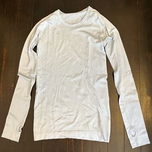 Lululemon Swiftly Tech Long-Sleeve shirt in light blue